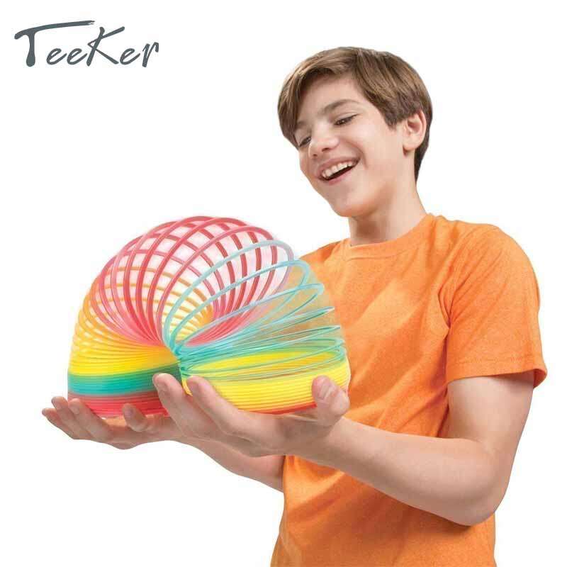 Teeker Color Rainbow Spring Coil Circle Funny Magic Toys Early Development