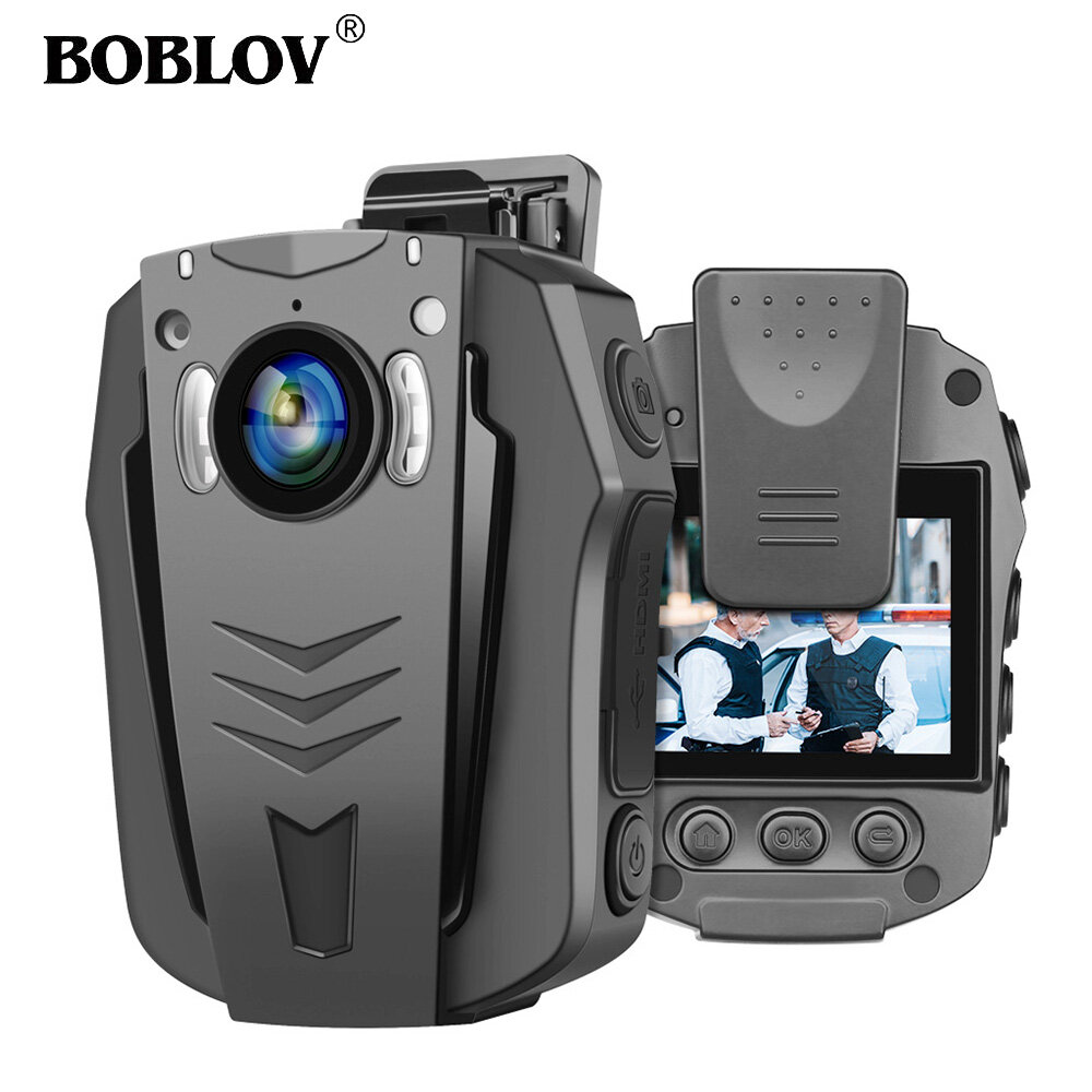 BOBLOV PD70 WIFI Body Worn Camera HD 1296P, Built-in 64GB Night Vision Pocket Camcorder Mini DVR 170 Degree Wide Angle Video Audio Recording camera for Police Security Guards ราคา 4,590 บาท*ส่งฟรี
