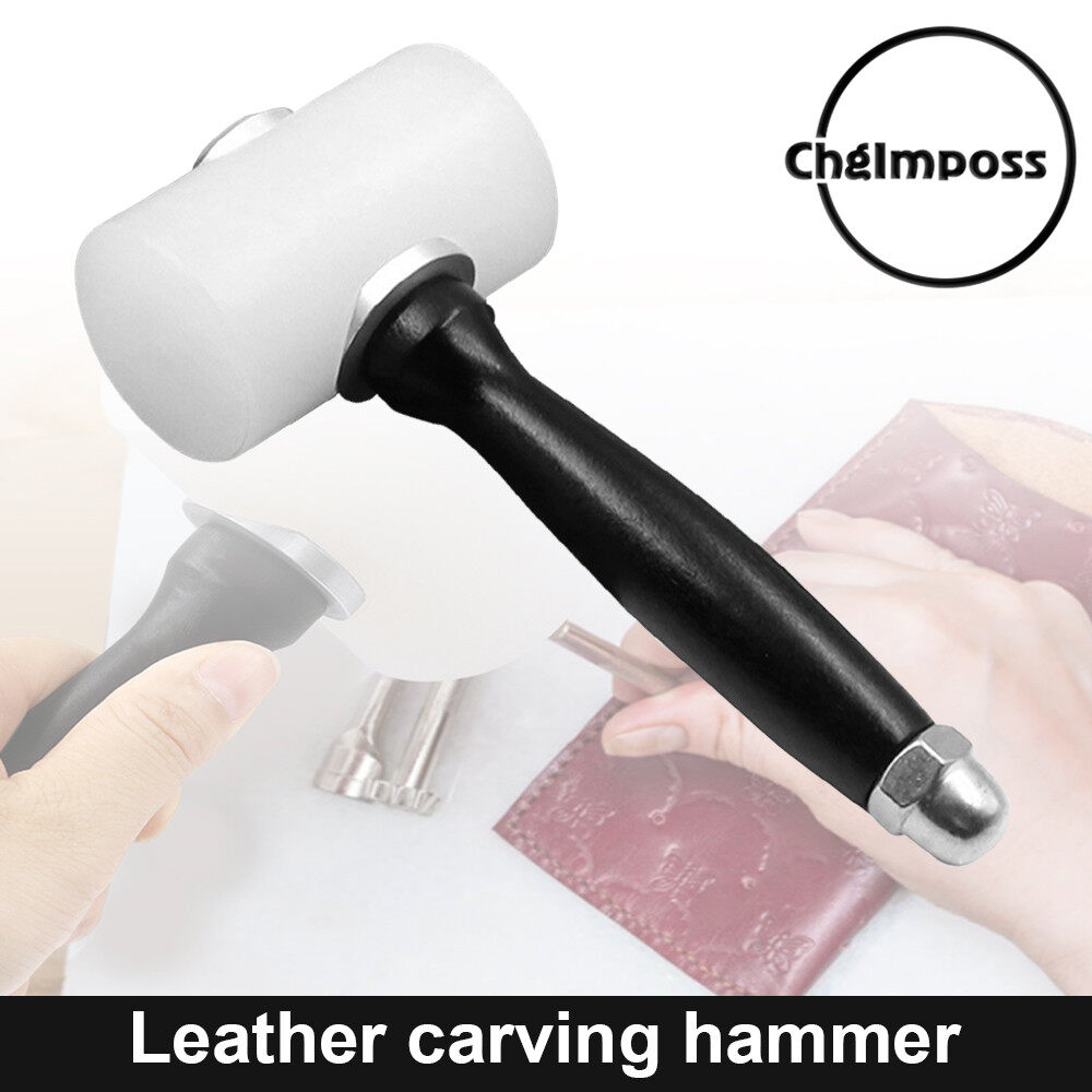 Chgimposs búa cao su búa cầm tay dụng cụ đục lỗ da bò thủ công chạm khắc in bằng nylon tự làm bằng da