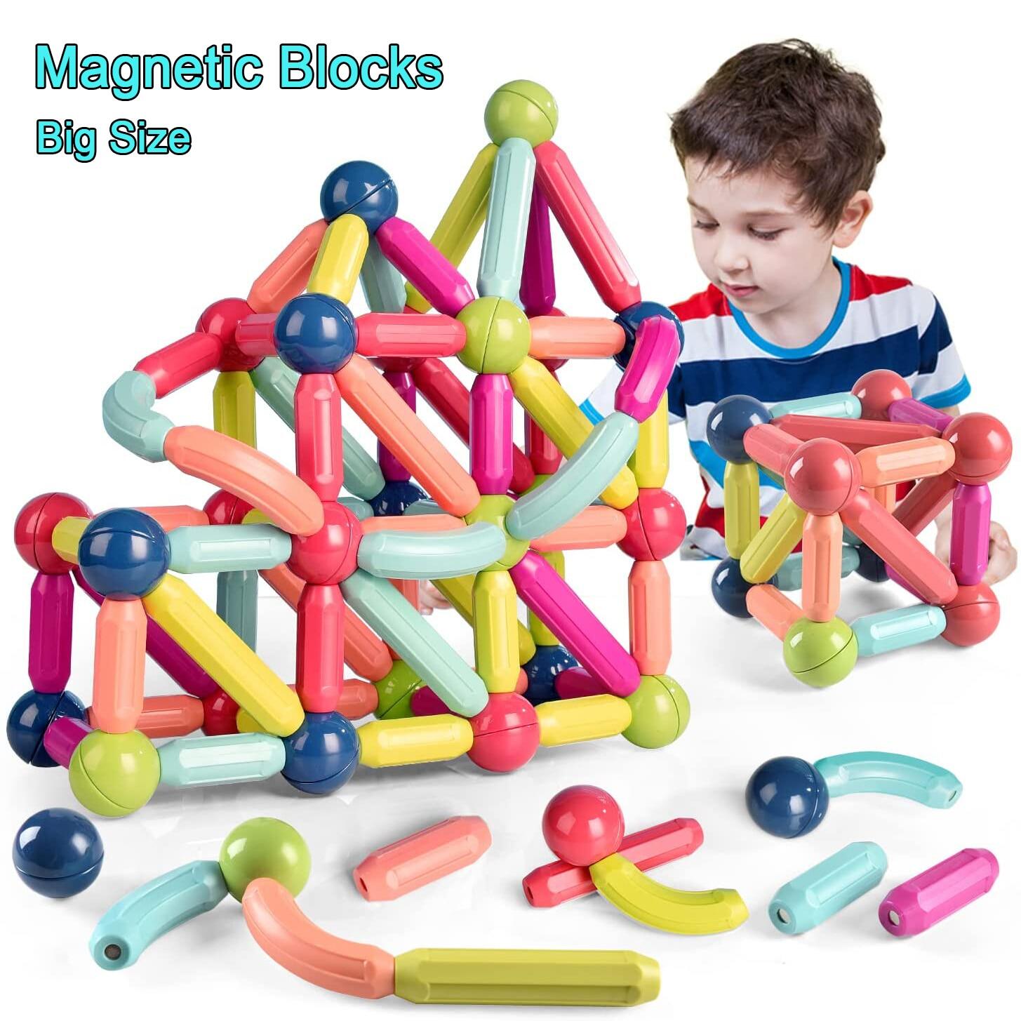 Big Size Magnet Sticks Construction Set Magnetic Designer Bar Rod Balls