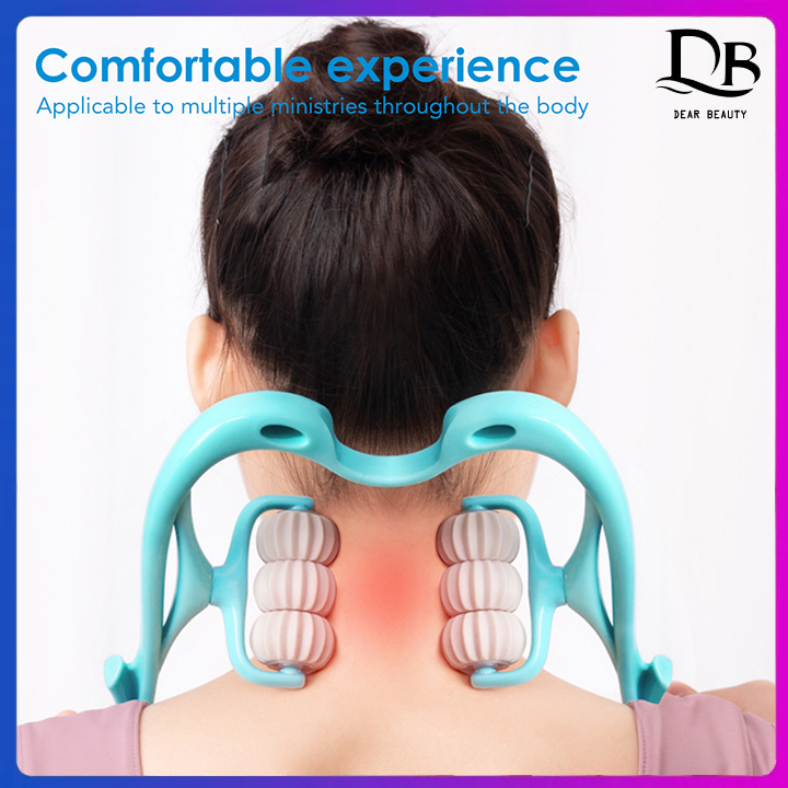 Dearbeauty Cervical Spine Massager Swan Shape Six-wheel Neck Massager Roller Pressing Manual Massage Cervical Spine Health Care ราคา 135 บาท*ส่งฟรี