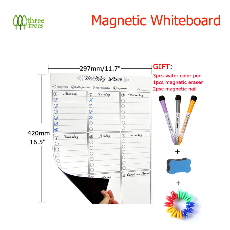 Cây Ba Kế Hoạch Hàng Tháng Từ Tính Kích Thước A3 Bảng Trắng Xóa Lịch Khô Bảng Ghi Chú Gia Đình Văn P