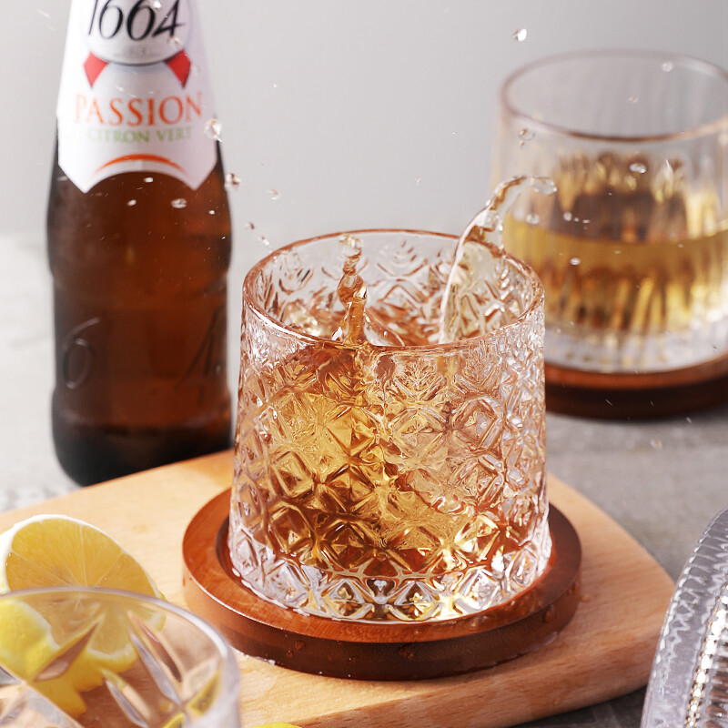 Cốc Ngọt Cốc Thủy Tinh Pha Lê Có Đế Gỗ, Ly Thiết Kế Xoay, Để Uống Rượu 1 Cái