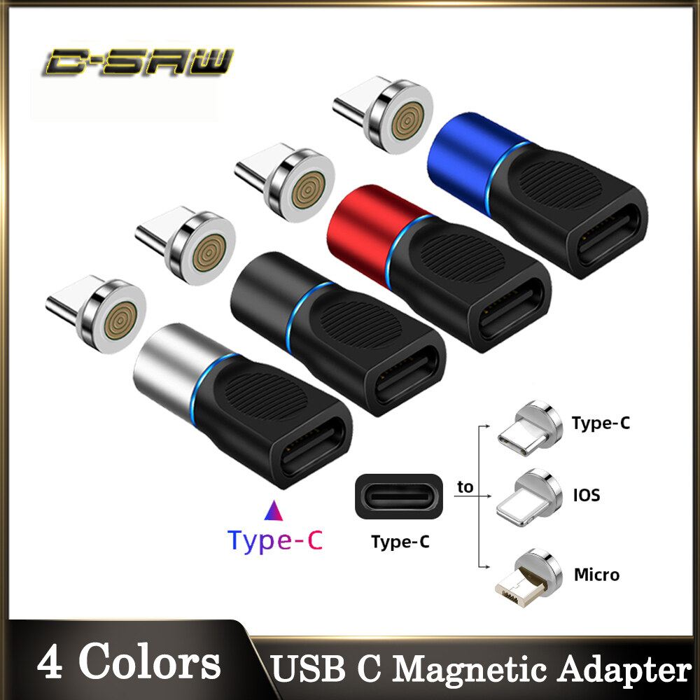 Bộ Chuyển Đổi Từ Tính USB Type C C-SAW, 3A Chuyển Đổi Nhanh Từ Type C Sang Nam Cho IPhone, Đầu Chuyển Đổi Micro USB Type C Cho Samsung S20 S10 S9 Plus, Huawei, Xiaomi, Redmi, Vivo OPPO