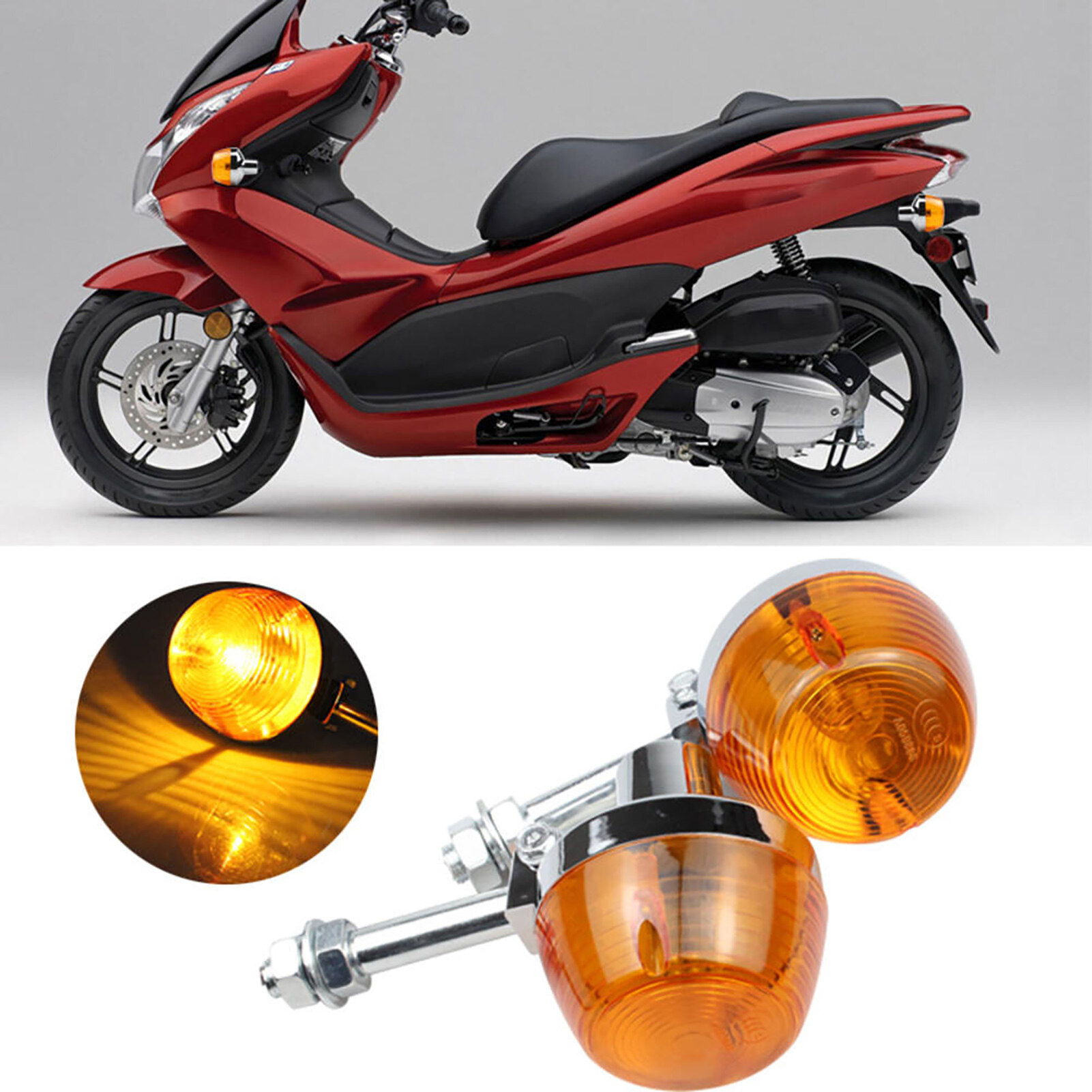 Gucanou 1 cặp đèn xi nhan m10 đèn màu hổ phách 12v siêu sáng an toàn đèn báo xe máy cho honda c70 ct70 ct90 đèn xi nhan