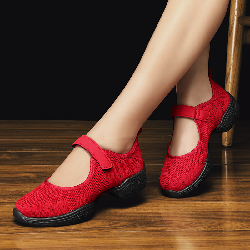 DOSREAL Women Sport Shoes Breathable Soft Platform Dance Shoes For Women On Sale Casual Jazz Dancing Sneakers Women Shoes Big Size 34-41 ราคา 331 บาท*ส่งฟรี