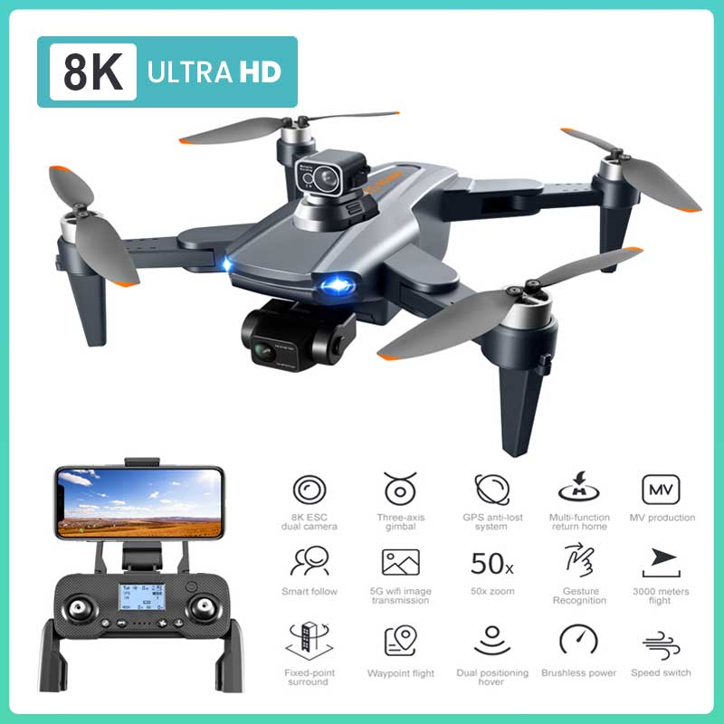 RG106 plane 8k Profesional GPS 3km helicopter with Dual Camera 3 Axis Gimbal Brushless RC plane Helicopter Fpv plane Toy ราคา 7,643 บาท*ส่งฟรี