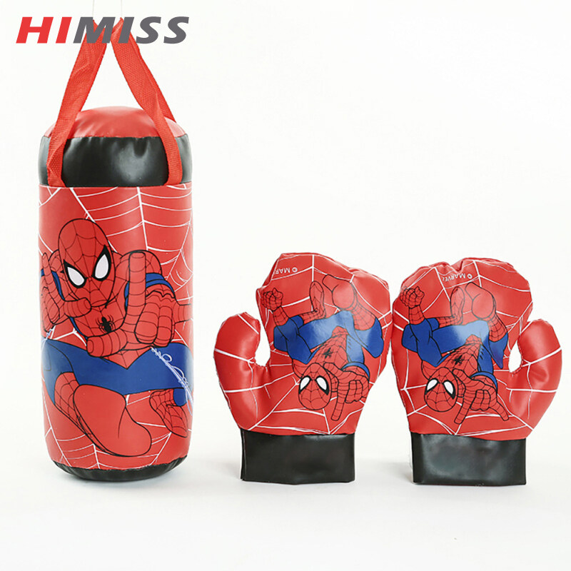 HIMISS RC Kids Mini Boxing Gloves Sandbag Suit Cartoon Printing Stress