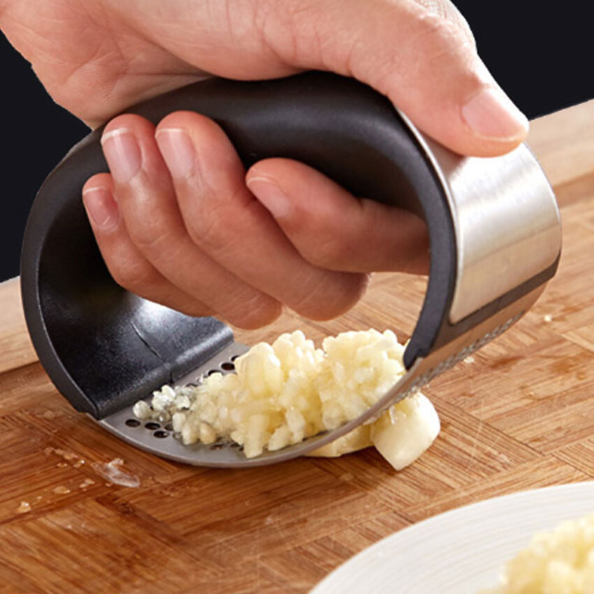 Seaan dụng cụ đập tỏi đa năng, dụng cụ cắt tỏi, dụng cụ ép tỏi inox, dụng cụ nấu ăn, uốn
