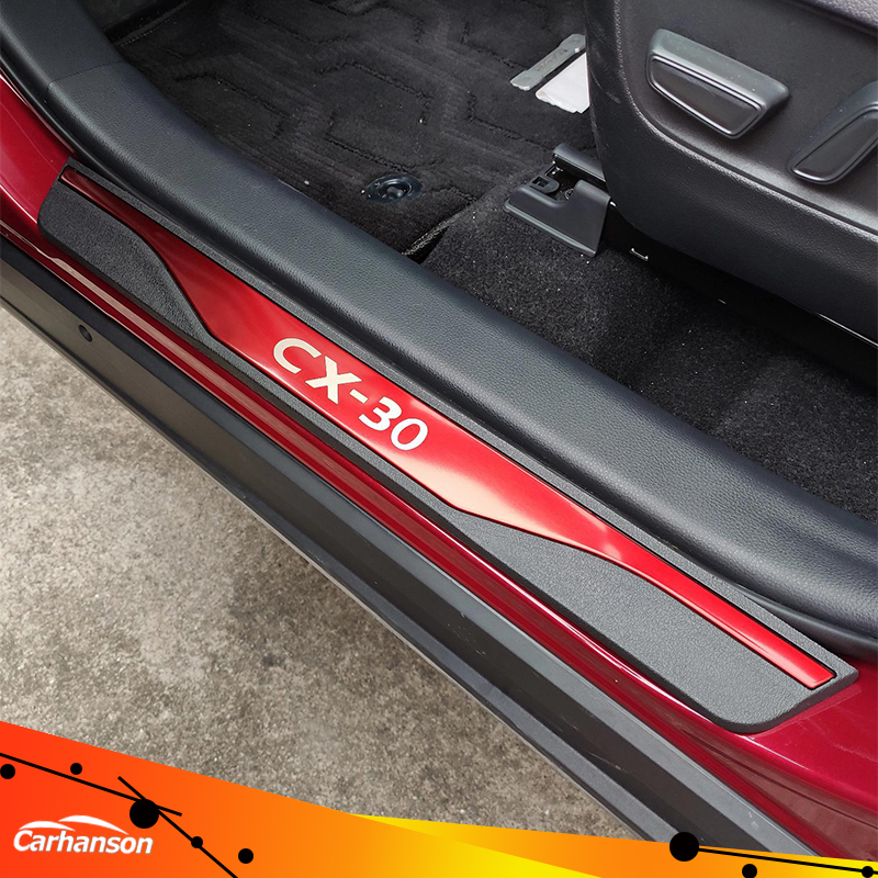 carhanson Car Sticker For Mazda CX-30 CX30 Auto Accessories 2019-2023 Stainless Steel Side Door Step Sill Pedal Guard Protector Car Styling ราคา 613 บาท*ส่งฟรี