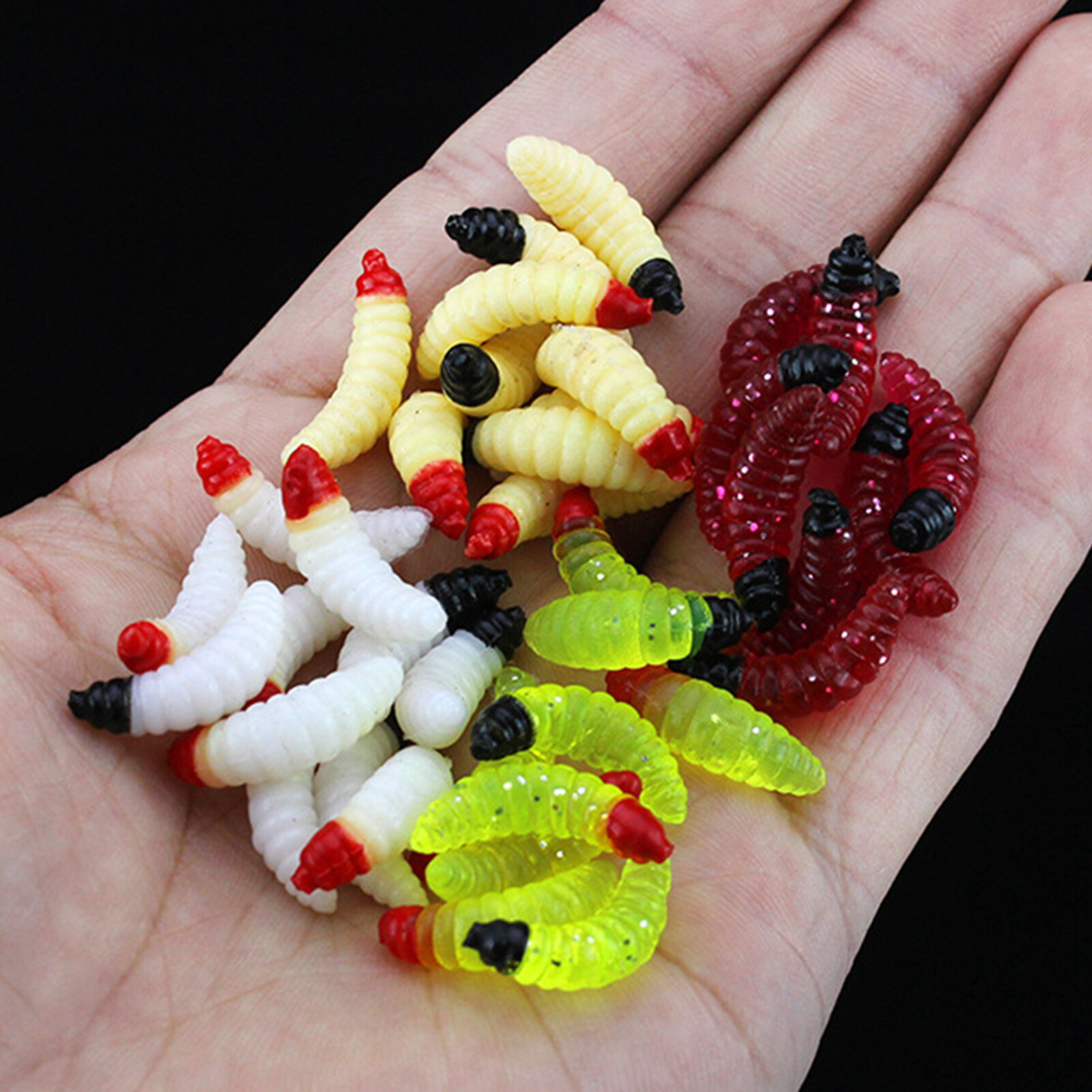 50Pcs Artificial Lure Worm Shape Lifelike PVC Eco-friendly Soft Fish Lure for Freshwater Artificial Lure Elastic