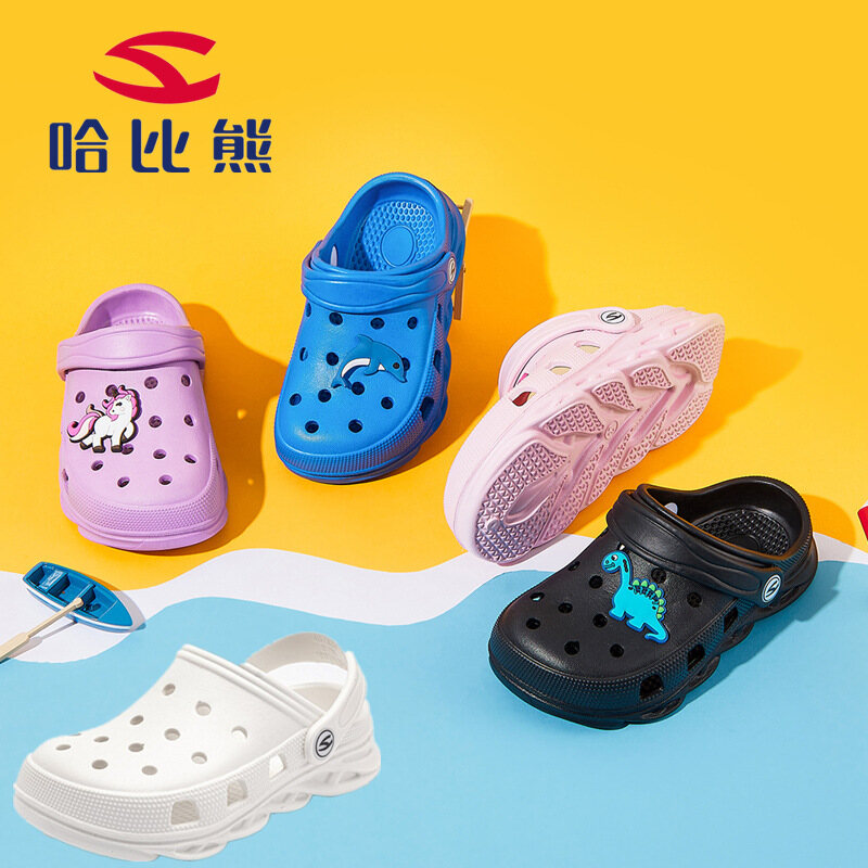 Hobby Bear Children's Shoes Boys' Slippers Children's 2023 Summer Girls' Sandals Baotou Hole Shoes Baby Shoes ComfortableXingTai