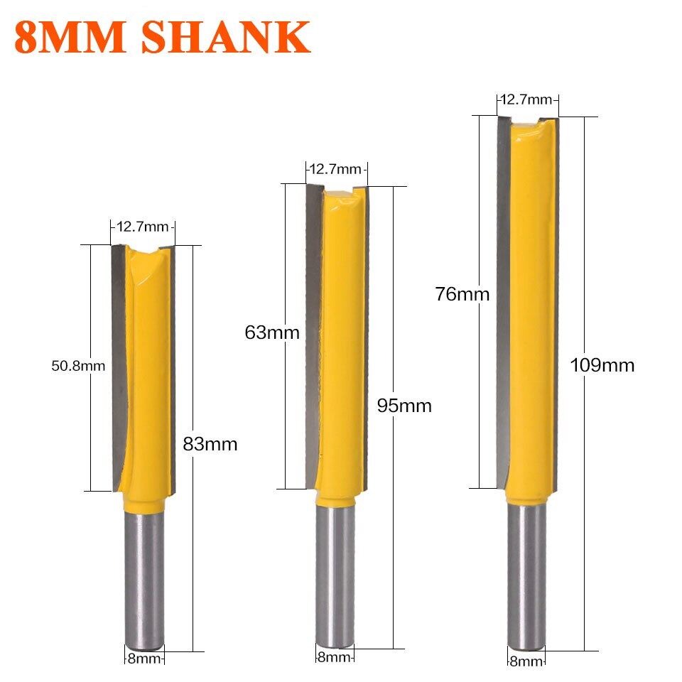 [HOT 2023] 8mm Shank Extra long 3" Blade 8mm" Cutting Dia. Straight Router Bit Woodworking cutter Tenon Cutter for Woodworking