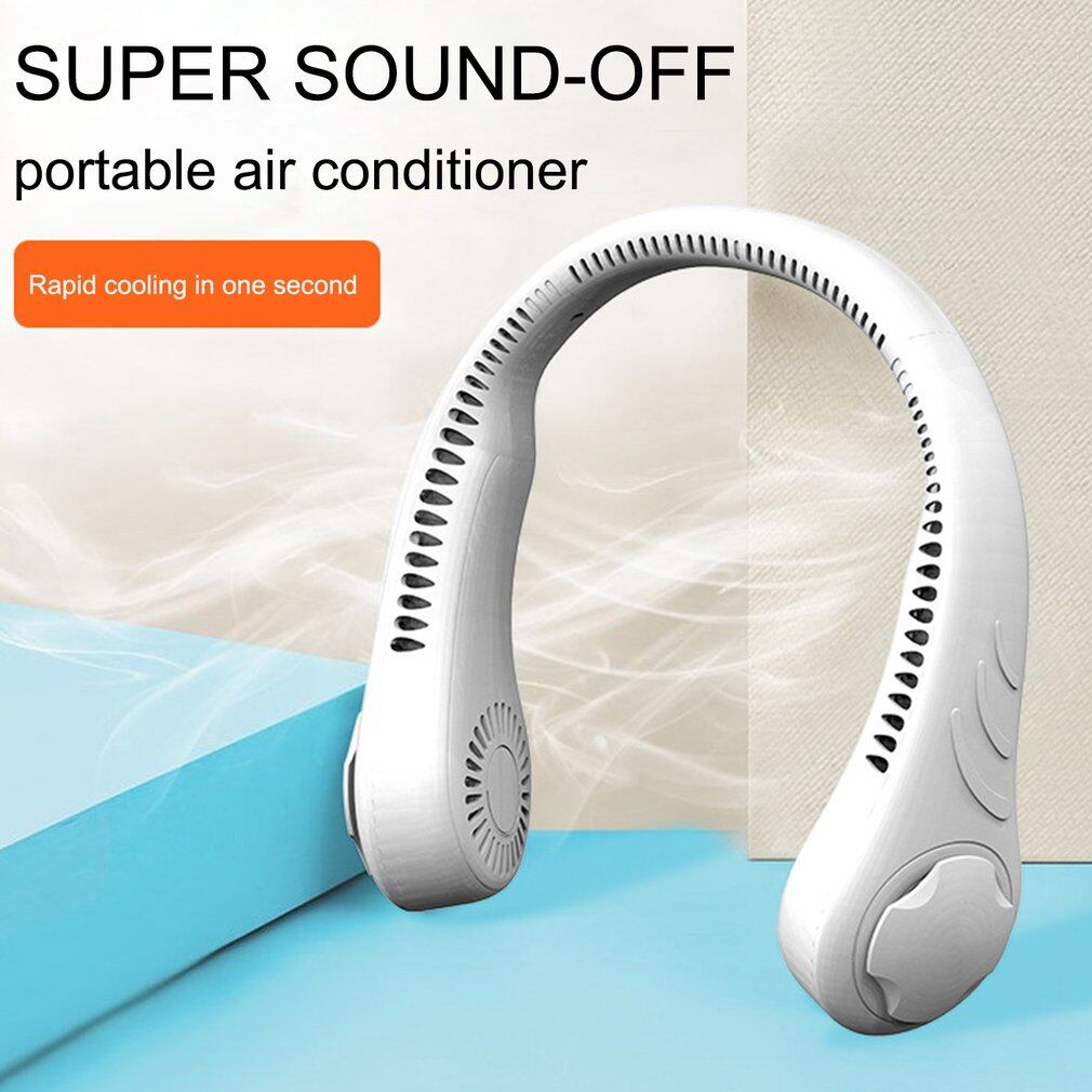 Quạt treo cổ quạt không cánh cầm tay quạt không lá đeo cổ cá nhân quạt sạc usb quạt vòng cổ mini