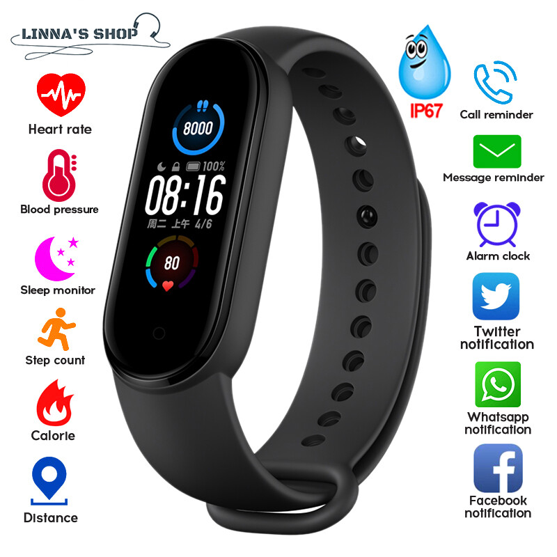 Đồng Hồ Thông Minh Gọi Bluetooth M5, Cho Người Đàn Ông Vòng Tay Máy Đo Huyết Áp Nhịp Tim Cho Nữ Đồng Hồ Thông Minh Đếm Bước Chân Di Động Theo Dõi Sức Khỏe Thể Thao Chống Nước Cho IOS Và Android