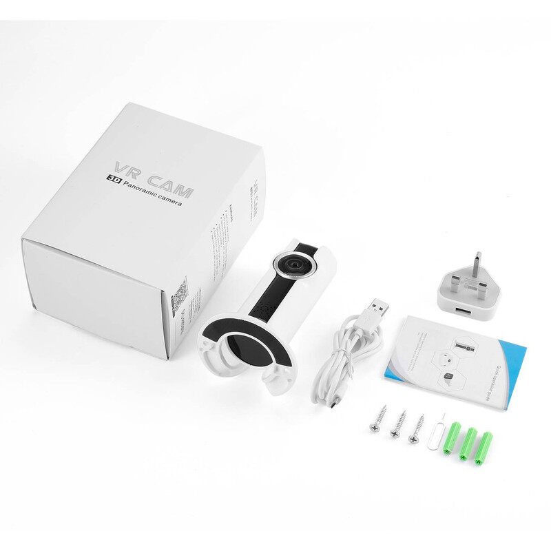 Leshp camera ip toàn cảnh 3d vr 1.0mp giảm giá tốt nhất camera an ninh ngoài trời không dây wifi-phích cắm màu trắng + màu đen kiểu anh