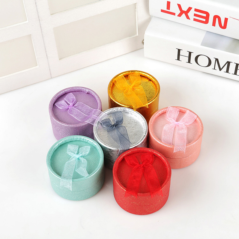 Bowknot Ring Box Round Ring Box Small Ring Box Six-Color Ring Box Ring Storage Box