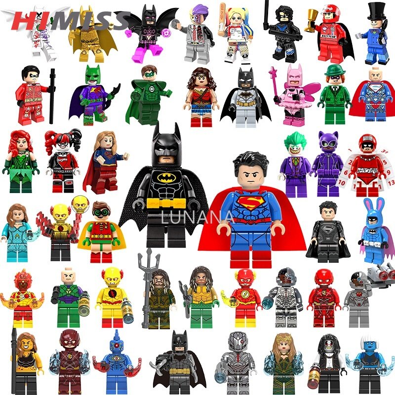 HIMISS RC Super-Heroes Minifigures Batman Superman Aquaman Wonder Woman Justice League Building Blocks Toys