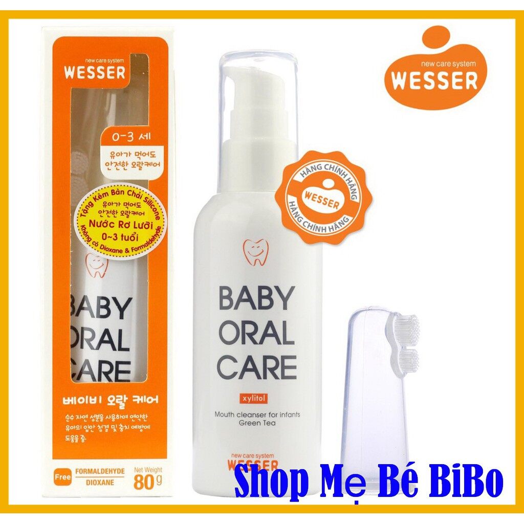 Nước rơ lưỡi wesser - tặng bàn chải silicone