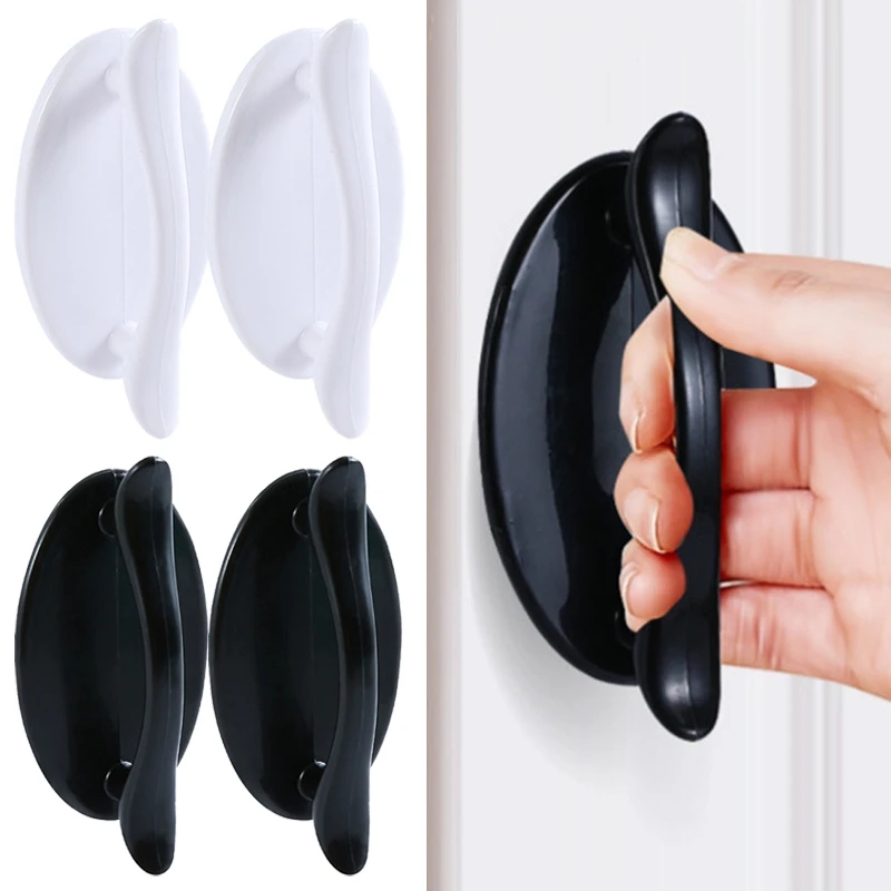 2/1 cái tự dính tay nắm cửa Punch-Free tủ bếp tủ quần áo phòng ngủ kéo Đồ ngũ kim đồ nội thất tay cầm ngăn kéo tay nắm cửa