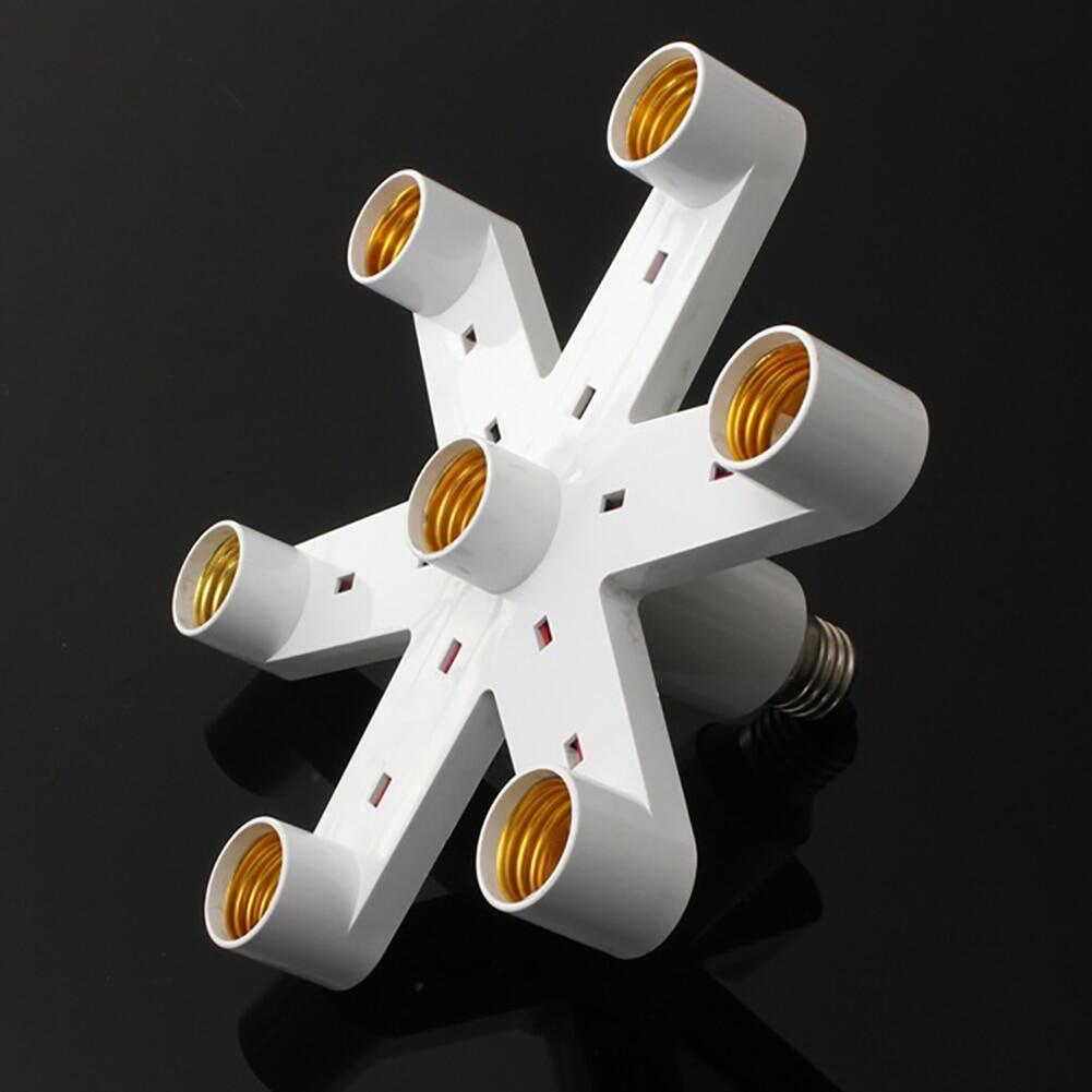 E27 Splitter Adapter Converter Socket Led Light Lamp Bulb Splitter Adapter Converter 3/7 Heads Screw Lamp Base Holder White