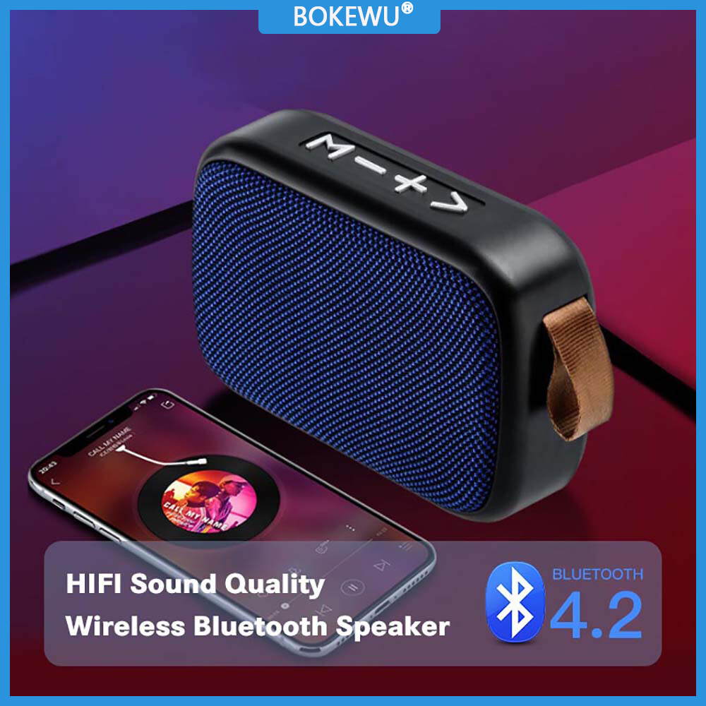 BOKEWU Loa Bluetooth Không Dây Loa Siêu Trầm HiFi Mini Âm Thanh Đĩa U Di Động Thẻ TF Loa Chống Nước Ngoài Trời