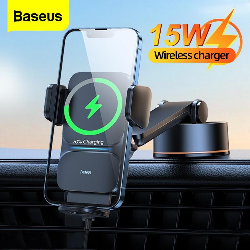 Baseus giá đỡ điện thoại trên xe hơi 15w giá đỡ điện thoại di động trên xe hơi không dây gắn lỗ thông hơi tự động căn chỉnh cho iphone xiaomi samsung