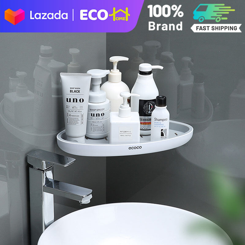ECO-HOME Kệ đựng đồ thiết kế góc nhọn tiết kiệm không gian thích hợp cho nhà tắm, nội thất - INTL