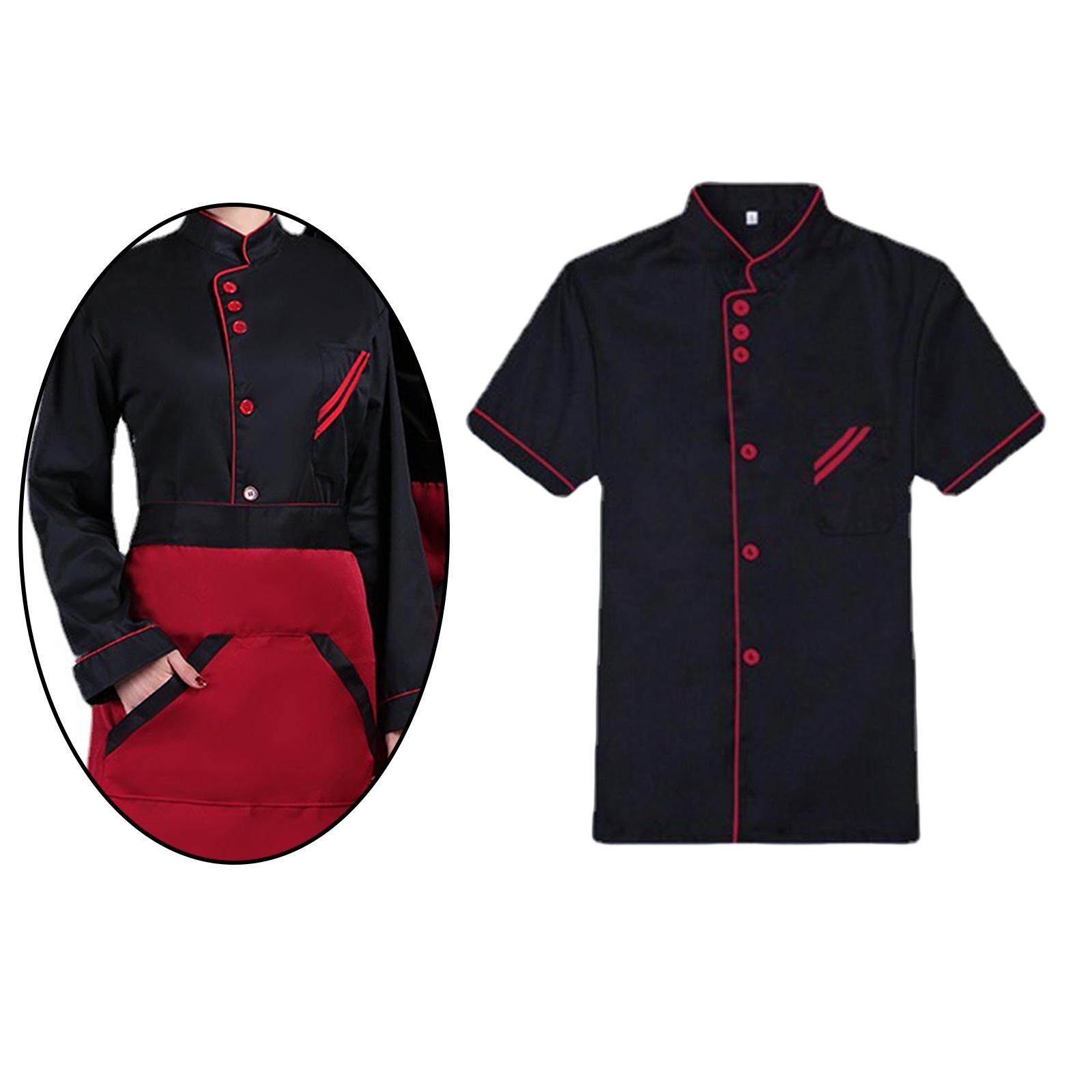 Baoblaze Unisex Chef Uniform, Short Sleeve Top Shirt