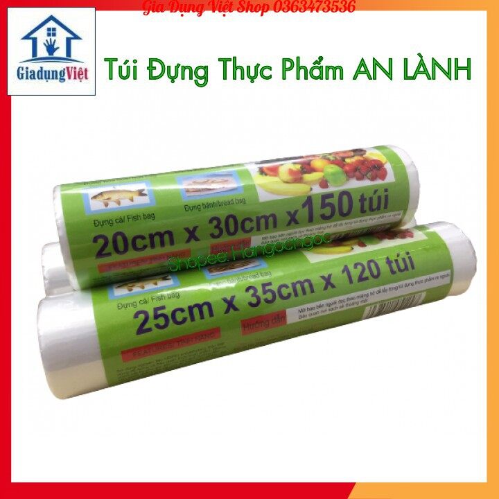 COMBO 3 CUỘN 120 TÚI ĐƯNG THỤC PHẨM AN LÀNH.an toàn tiện lợi kích thước 25x35cm.750G