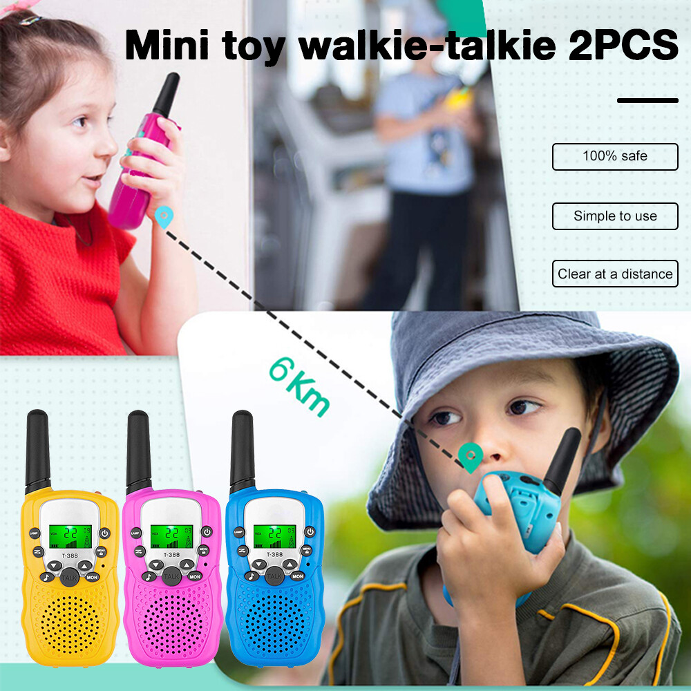 2 chiếc bộ đàm cho trẻ em bộ đàm cầm tay cho trẻ em tầm xa 6km bộ đàm cầm tay cho trẻ em quà tặng đồ chơi cho bé trai và bé gái thích hợp cho bên ngoài/cắm trại/đi bộ đường dài