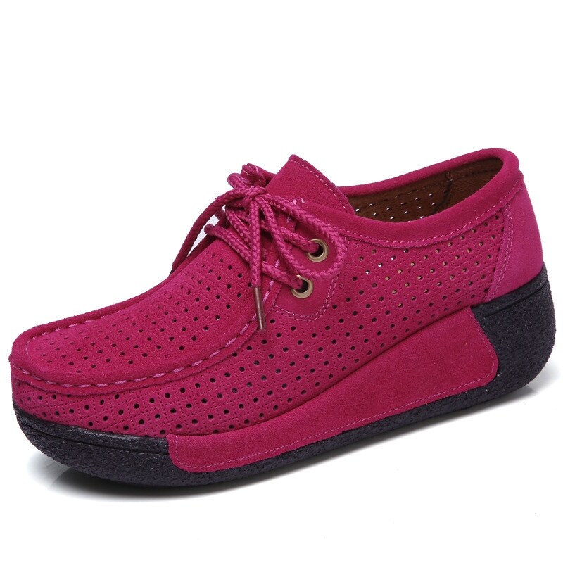 {Flying shoes} Platform Flat Shoes for Women Slip on Loafers Genuine Cow Leather Swing Shallow Ladies Casual Footwear Chaussures Femme