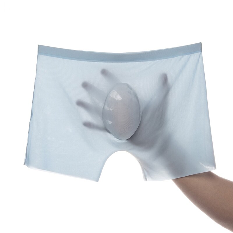 {hot} 2Pcs Men Panties Mens Ice Silk Seamless Underwear Solid Color Ultra-thin Breathable Boxer Shorts For Male Underpants Boxershorts