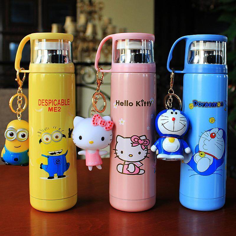 Phim Hoạt Hình Mèo Kitty Doraemon Cốc Giữ Nhiệt Chai Nước Xách Tay Thép Không Gỉ Cô Gái Mặt Dây Chuyền Đáng Yêu Cup Thời Trang Hàn Quốc Mới Đến