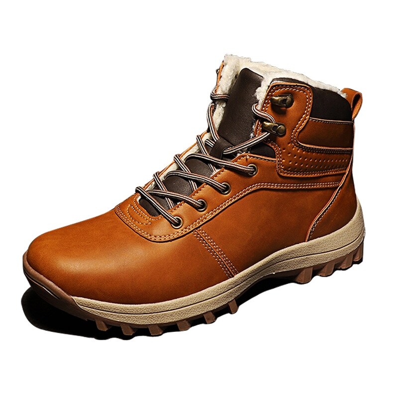 Martin boots men's boots cold-proof snow men's shoes winter middle-top snow boots men's warm plus velvet thick plus size cotton shoes
