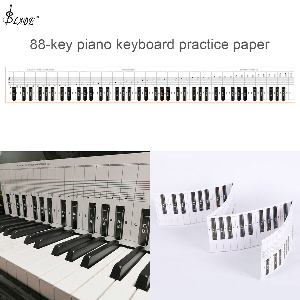Slade biểu đồ hợp âm đàn piano 88 phím biểu đồ hướng dẫn thực hành ngón tay đàn piano in rõ ràng 1:1 cho người mới bắt đầu biểu đồ hỗ trợ dạy học
