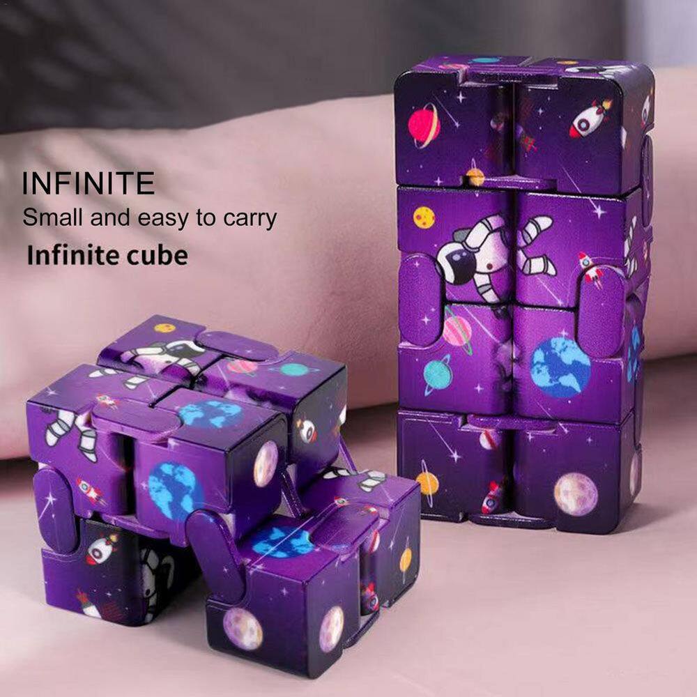 CONTESA Vui Giảm Bớt Căng Thẳng Phim Hoạt Hình Vuông Phi Hành Gia Đồ Chơi Câu Đố Rubik Vô Cực Đồ Chơi Xả Stress Khối Lập Phương Thần Kỳ Phi Hành Gia Vuông Đồ Chơi Câu Đố