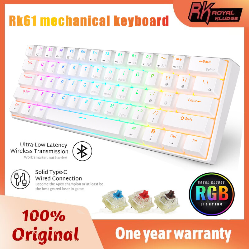 Royal Kludge RK61 Hotswap RGB Bluetooth Wireless Mechanical Gaming Keyboard