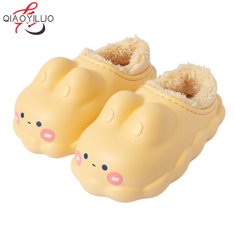 QiaoYiLuo women s cotton slippers cute big-eared dog indoor home non