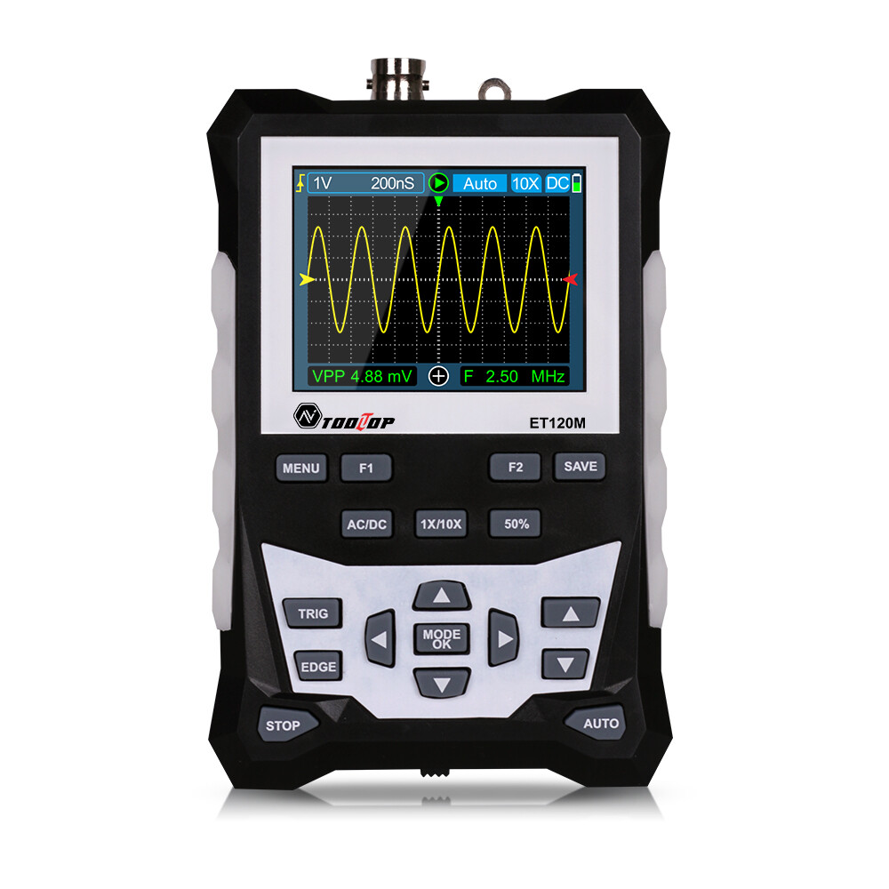 Smart Sensor TOOLTOP Máy Hiện Sóng Kỹ Thuật Số Màn Hình Màu TFT DS0120M 320X240 2.4 Inch Băng Thông 120MHz Tốc Độ Lấy Mẫu 500MSa/S Dụng Cụ Chuyên Nghiệp Với Bộ Lưu Trữ Dạng Sóng Đèn Nền