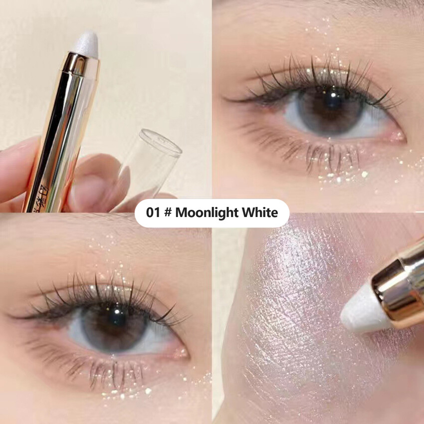 【Ready Stock】Matte Glitter Pearly Lying Silkworm Highlighter Eyeshadow Pen Blusher Pencil Fine Flashing Contour Brightening Double Headed Stick High Pigmented Long Lasting Waterproof Shiny Eye Shadow One Touch Molding