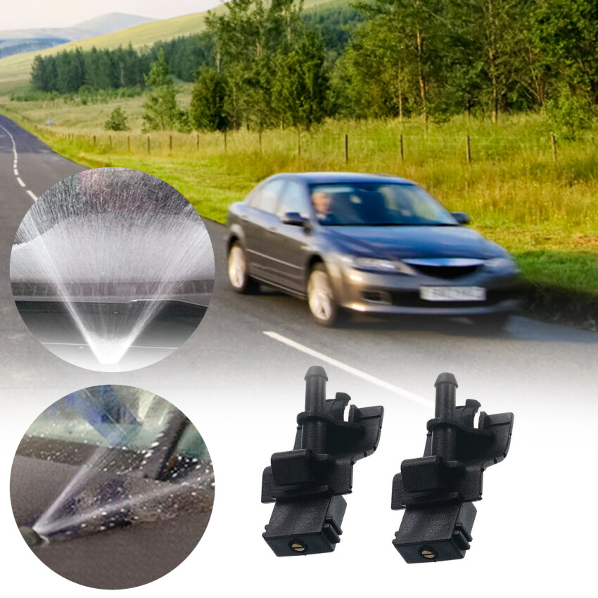 2 Cái Cần Gạt Nước Kính Chắn Gió Phía Trước Vòi Phun Xịt Phụ Kiện Xe Hơi Màu Đen Cho Toyota Corolla Altis Camry Auris Highlander 2007-10