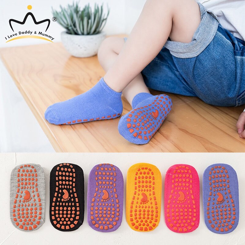 Non-slip Floor Socks Summer Breathable Boy Girl Socks Home Baby Kids Socks Cotton Colorful Ankle Socks ราคา 17 บาท*ส่งฟรี