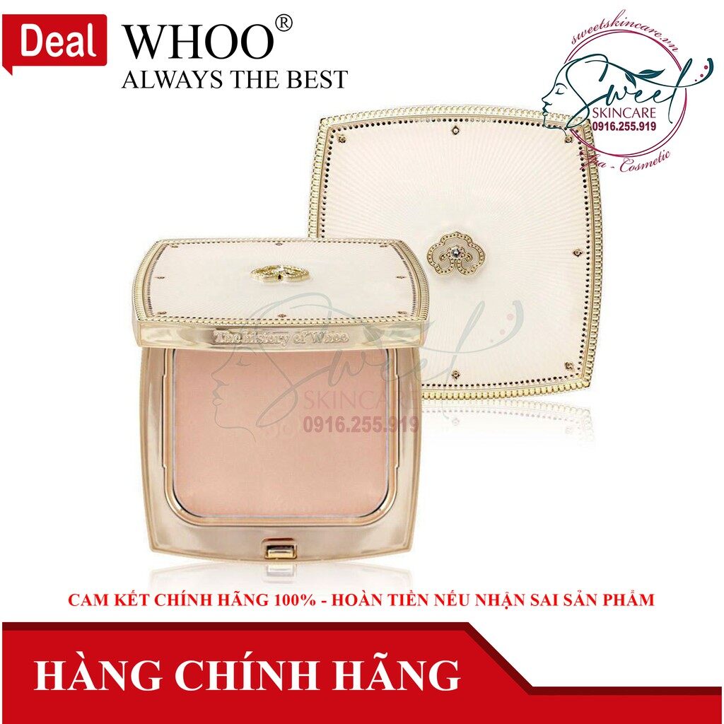 Phấn phủ ngọc trai Whoo Velvet Powder Pact SPF30/PA++ dưỡng trắng da