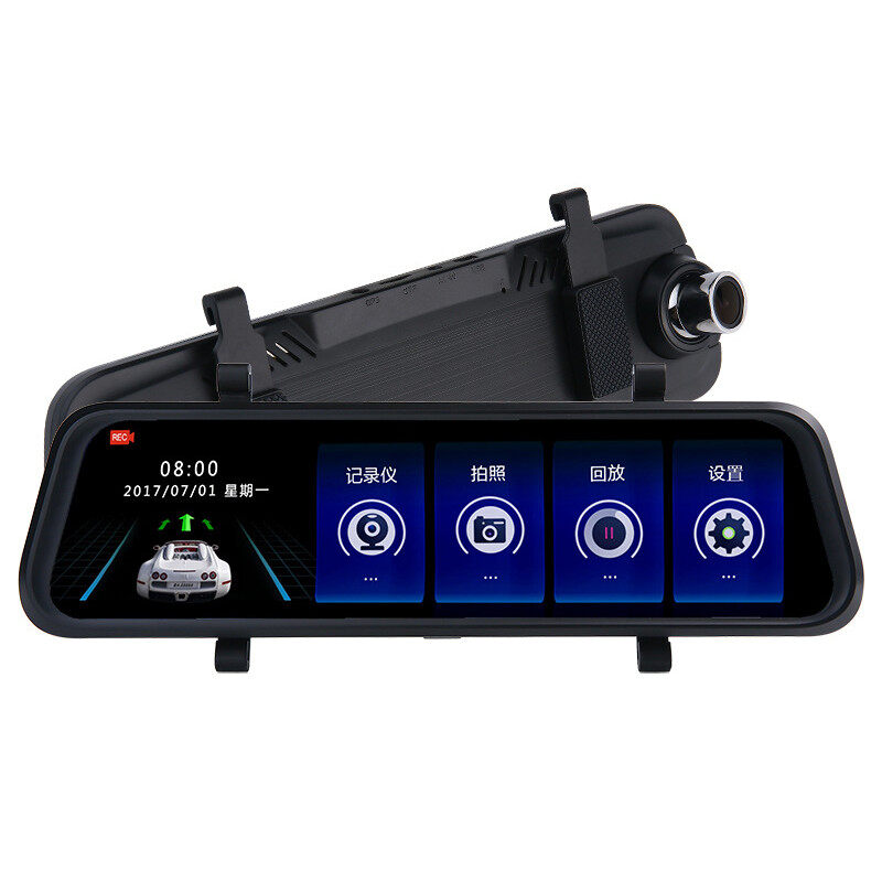 10 inch 1080P gương chiếu hậu Dash Cam 2.5D màn hình cảm ứng IPS nhìn trong đêm G-Sensor 24h màn hình đỗ xe