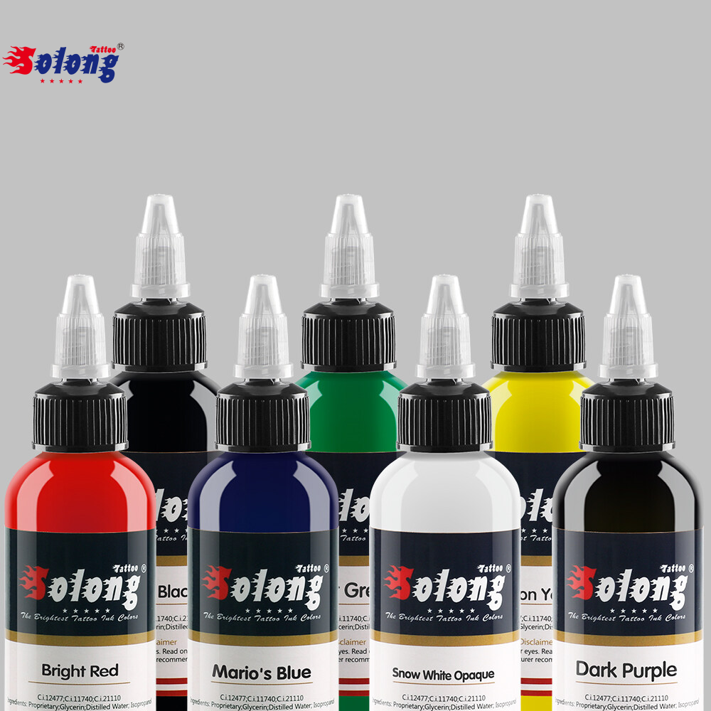 Solong Tattoo 30ml 21colors mực xăm ban đầu cơ thể vẽ hình xăm sắc tố trang điểm vĩnh viễn màu lông mày Bút kẻ mắt phụ kiện xăm hình