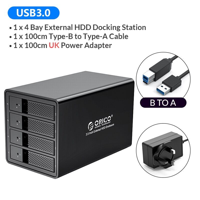ORICO Chia 95 Series Ổ Cắm Ổ Cứng SATA Sang USB3 3.5 Vỏ Ổ Cứng HDD Nguồn Bên Trong Vỏ Ổ Cứng Bằng Nh