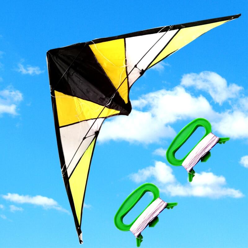 มือคู่-Line Stunt Kite 1.4M 4-Line การทำงาน Air Stunt Kite ที่เรียบง่ายและของเล่นว่าวบิน,รูปร่างที่สวยงาม,ว่าวสำหรับผู้เริ่มหัดเล่น.