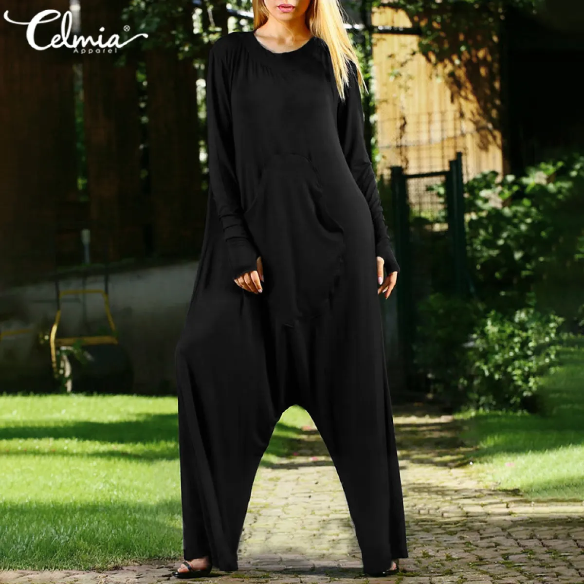 flared dungaree dress