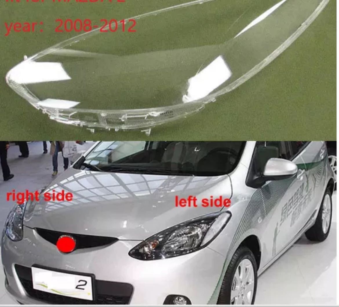 Nắp đậy đèn pha cho mazda 2 nắp đậy ống kính đèn pha trước trái phải cho mazda 2 m2 demio 2009 2010 2011 2012 2013 2014 ống kính trong suốt đèn pha